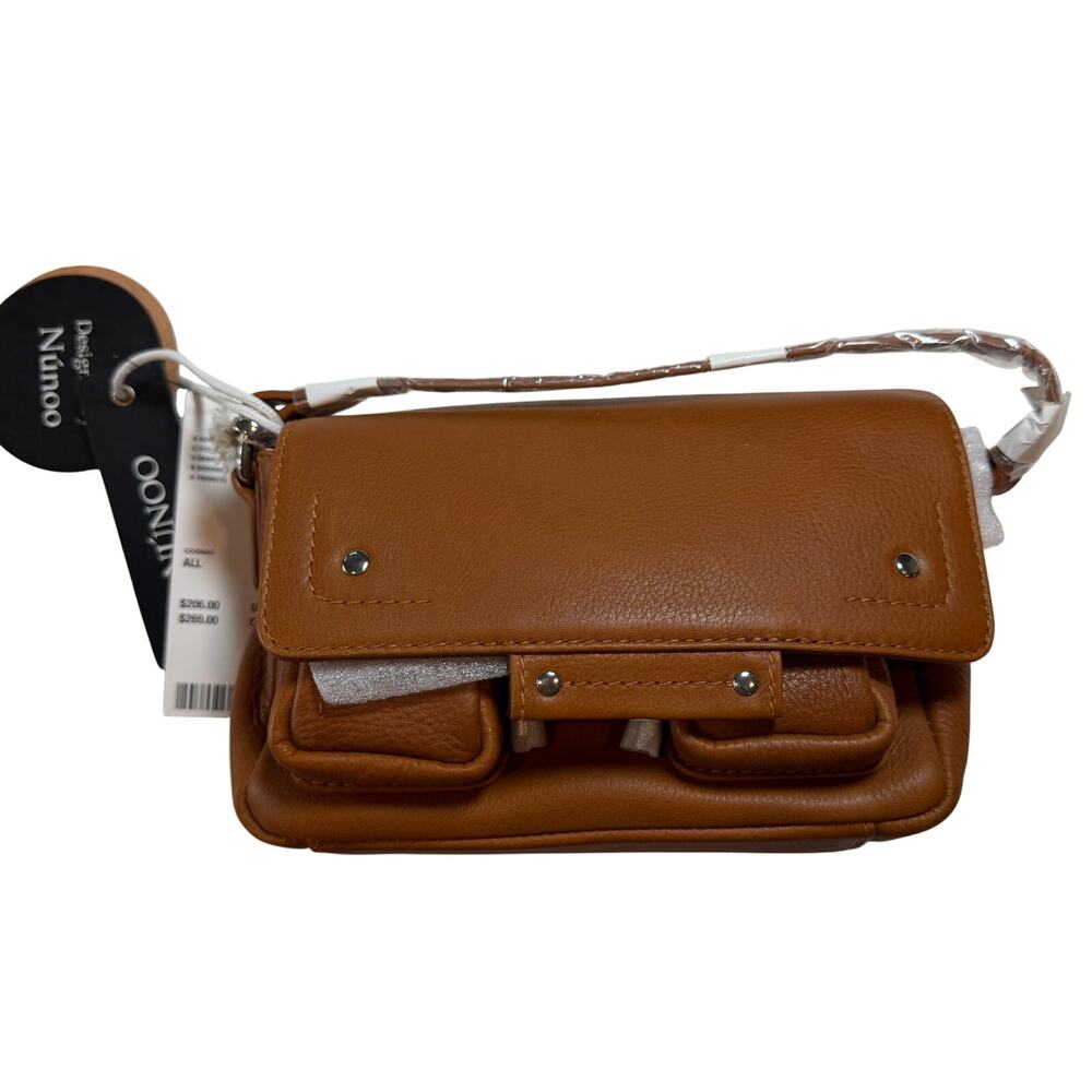 NÚNOO Small Honey New Zealand Cognac Leather City Crossbody Shoulder Handbag